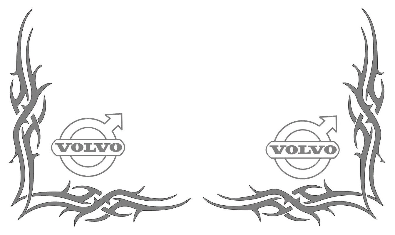 наклейка вольво серебро