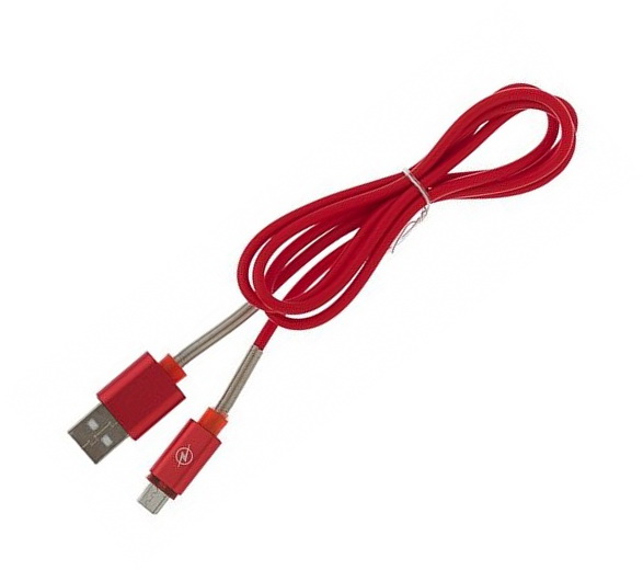 кабель usb microusb силикон красный