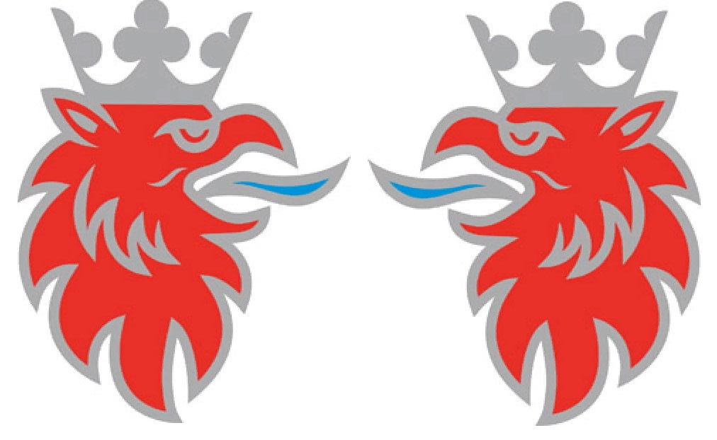 наклейка эмблема scania красная