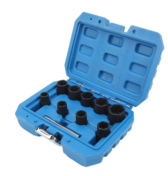 Набор головок для поврежденных болтов и гаек 10пр