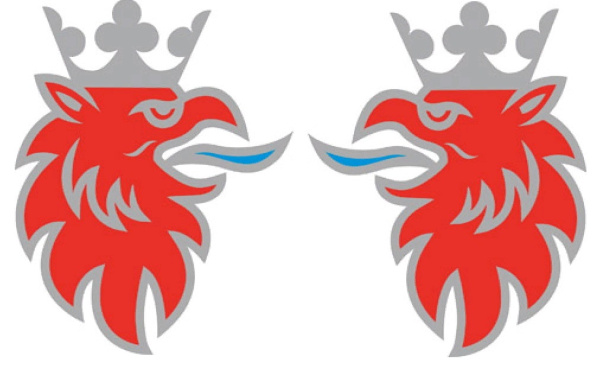 наклейка эмблема scania красная